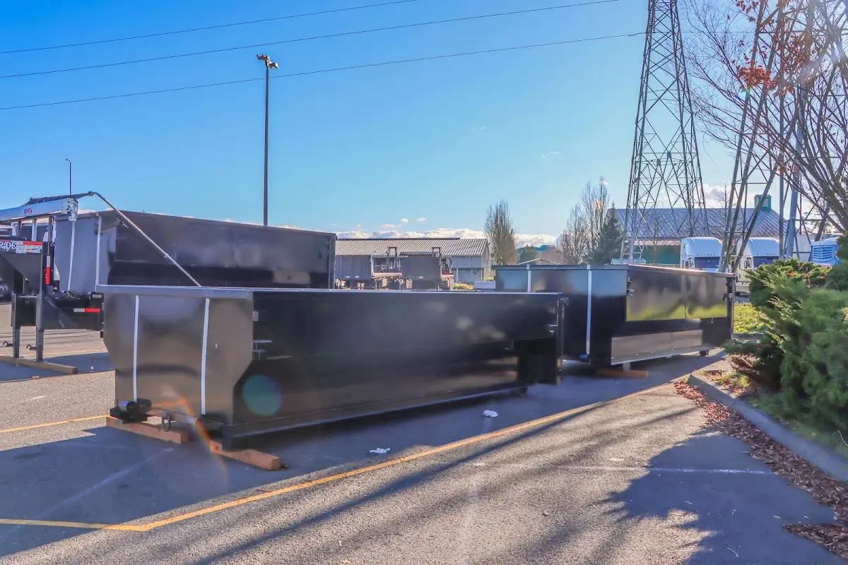 Roll-off dumpster ready for waste disposal at job site for Yard Waste Dumpster Rental in Swoyersville
